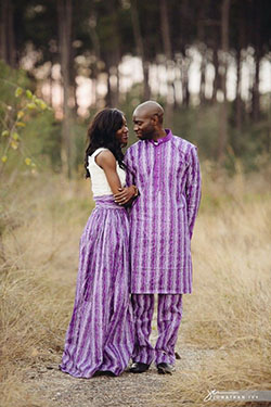 Compromiso de pareja africana asequible y elegante, vestido de novia: Vestido de novia,  Trajes de pareja a juego  