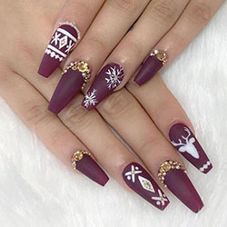 Borgoña Nails, Nail art y Artificial nails: día de Navidad,  Esmalte de uñas,  Arte de uñas,  Uñas de gel,  Uñas postizas  