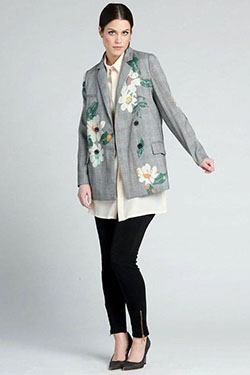 Modelo de moda sofisticado, teclado modelo M: traje de chaqueta,  Ropa formal  