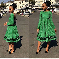 Desea probar vestidos shweshwe verdes 2018, estampados de cera africanos: vestidos africanos,  Vestidos Roora  