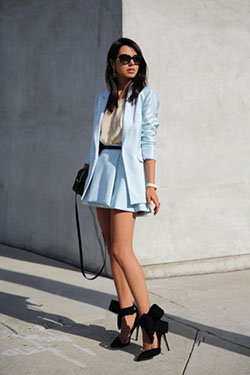 Lindas ideas para proteger falda azul, camisa de vestir: Zapato de tacón alto,  camisas,  traje a la medida,  Trajes De Falda  