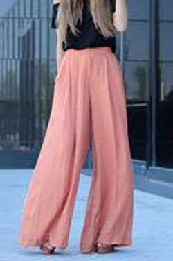 Pantalón talle alto moda rosa: top corto,  Trajes De Pantalón,  pantalones palazzo,  Pantalones capri,  Pantalones largos  