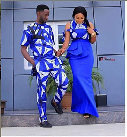 Obtenga más ideas sobre estampados de cera africanos en azul cobalto: camarones asos,  vestido largo,  Trajes De Pareja Kitenge  