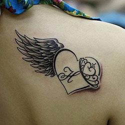 Tatuaje de corazón con alas de ángel: Tatuaje temporal,  Ideas de tatuajes  