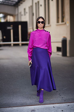 Increíble estilo luce bloques de color, Semana de la Moda de Milán: blogger de moda,  Semana de la Moda,  Estilo callejero,  Traje De Falda Midi  