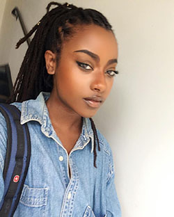 Impresionante elección para instagram de niña negra, integraciones de cabello artificial: afroamericano,  trenzas de caja,  Mujeres negras,  pelo negro  