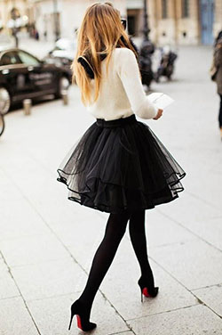 Falda tul medias negras, falda bailarina: falda bailarina,  Trajes De Falda  