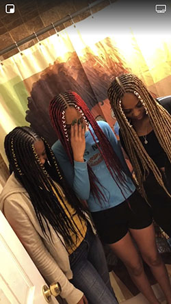 Peinados con trenzas Fulani, integraciones de cabello artificial, de Da Back: trenzas de caja,  Peinados con trenzas,  pelo negro  