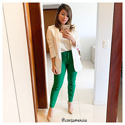 Outfits Con Clase Con Pantalones Verdes: Trajes De Pantalón Verde  