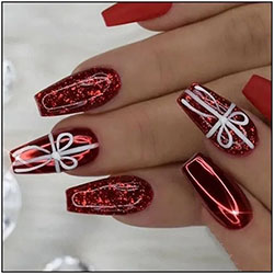 Must try ones christmas nail designs, Nail art: día de Navidad,  Esmalte de uñas,  Arte de uñas,  Uñas postizas  