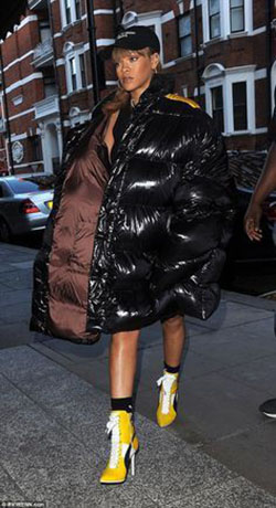 Ideas de moda para chaqueta de invierno rihanna, chaqueta de plumas: trajes de invierno,  chaqueta de vuelo,  Chaqueta de plumas,  plumón,  abrigo,  estilo rihanna  