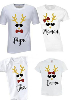Camiseta noel famille, día de navidad: día de Navidad,  regalo de Navidad,  trajes de pareja  