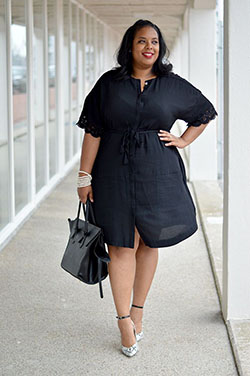 Colecciones en modelo de moda, Little black dress: Ideas de peinado,  traje de talla grande  