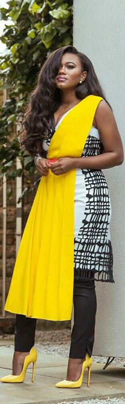 vestidos africanos en amarillo y blanco: camisas,  Semana de la Moda,  Zapatos amarillos  