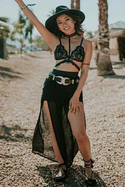 Traje de coachella del festival de diseño del próximo siglo, falda larga: Atuendos De Coachella,  falda de playa,  Trueno del país  