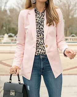 Just lovely blazer rosa vieja, Ropa formal: Huella animal,  ropa informal,  Ropa formal,  trajes de negocios  
