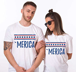 4 de julio camisas merica: top corto,  Estados Unidos,  Día de la Independencia,  Camiseta estampada,  trajes de pareja  