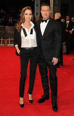 Angelina jolie y brad pitt en trajes: Trajes formales a juego,  Brad Pitt,  Angelina Jolie  