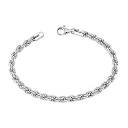 Pulsera de eslabones de cuerda de corte de diamante de plata de ley de 4,7 mm £ 45,00: 