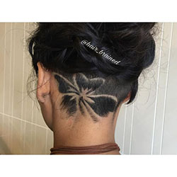 Diseño de tatuaje de cabello femenino: Pelo largo,  Ideas de peinado,  Cabello corto,  peinados bob,  corte de zumbido,  tatuaje de pelo  