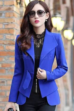 Blue Blazer Outfit Mujer, Ropa casual: traje de chaqueta,  Atuendos Informales  
