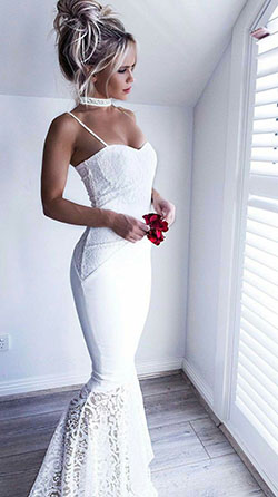 vestido de fiesta de raso blanco, vestido de novia: vestidos de coctel,  Vestido de novia,  Vestido de noche,  correa de espagueti,  vestidos ajustados  