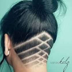 Diseños simples de tatuajes para el cabello.: Pelo largo,  peinados bob,  corte de zumbido,  tatuaje de pelo  