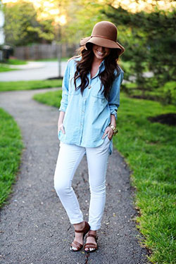 Ideas sobre grandes combinaciones de jeans, Ropa casual: camisas,  vestido largo,  Atuendos Informales,  Trajes de mezclilla blanca  