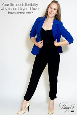 Hermosa modelo de moda, Bleu Rod Beattie: traje de chaqueta,  Ropa formal,  Atuendos Informales  