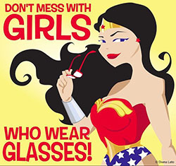 Citas sobre la chica que usa anteojos.: Mujer Maravilla,  Accesorio de moda,  Gafas nerd  