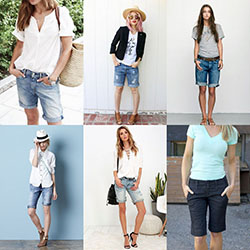 Trajes de pantalones cortos hasta la rodilla de verano: Conjunto de pantalones cortos,  Atuendos Informales,  Robbins reales  
