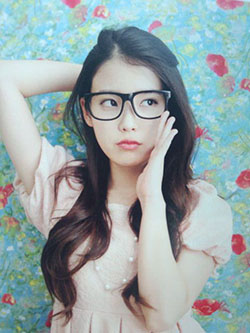 Lindas gafas de niña asiática, idioma coreano: Gafas nerd  