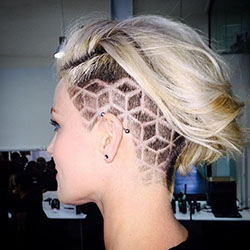 Diseños en pelo rapado, Tatuaje de pelo: Cabello corto,  corte pixie,  peinados bob,  tatuaje de pelo,  Cuidado del cabello  
