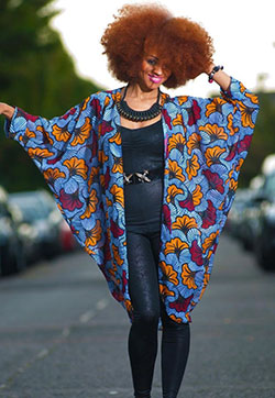 Cociente de moda con kimono estampado africano, estampados de cera africanos: vestidos africanos,  trajes de kimono  