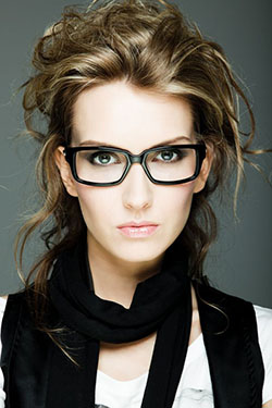 Modelo de gafas negro mate, gafas graduadas sin montura: anteojos sin montura,  Gafas nerd  