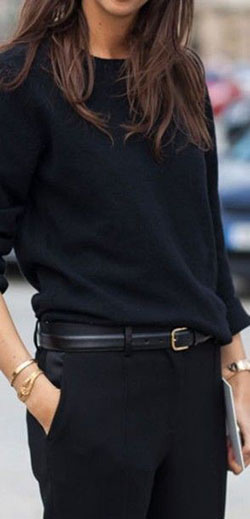 Jersey de cachemir negro street style: Traje negro,  lana de cachemira,  Estilo callejero,  pequeño vestido negro  