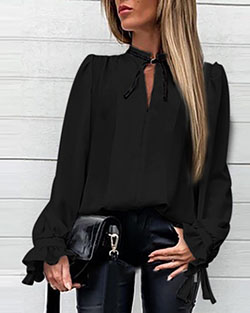 Conjunto de color negro con suéter, blusa, camisa: Traje negro,  Traje de camiseta  