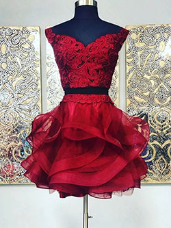 vestidos de fiesta rojos cortos de dos piezas: vestidos de coctel,  Vestido de noche,  Vestido sin tirantes,  Trajes de gala,  vestido de día,  vestido de fiesta nupcial,  traje rojo  