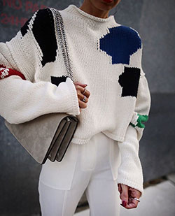 Ideas para combinar color blanco 2020 con suéter: blogger de moda,  Atuendo De Vaqueros,  Traje de camiseta,  traje blanco,  Estilo callejero  