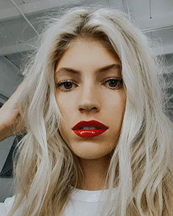 Cabellos rubios de Devon Windsor, cara de chicas lindas, labios brillantes: Pelo rubio,  chicas de instagram,  Ideas de peinado,  Chicas Lindas De Instagram  