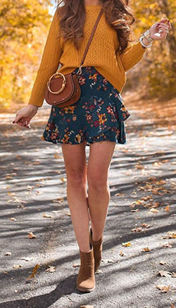 Fotos de piernas calientes de Nemo Smith, ideas de vestimenta, moda callejera: Trajes de primavera,  Traje naranja y amarillo  