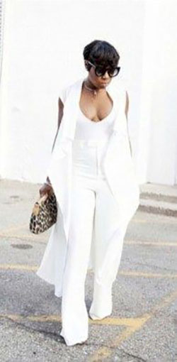 Bonitos conjuntos totalmente blancos para mujer.: trajes de fiesta,  Vestido de novia,  top corto,  modelo,  Ropa formal,  Traje Blanco Y Negro  