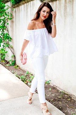 Conjunto estilo blanco y rosa con vestido de fiesta, pantalón, leggins: trajes de fiesta,  Traje Blanco Y Rosa  