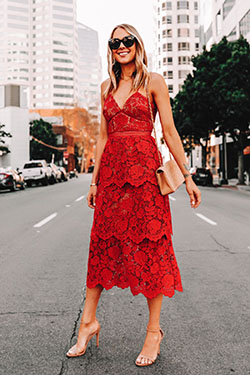 Outfit rojo instagram con vestido de coctel, vestido de novia, vestido: vestidos de coctel,  modelo,  Estilo callejero,  Vestido rojo  
