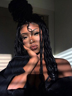 Moda negra de instagram con trenza: trenzas de caja,  peinado mohicano,  Peinados Trenzados,  Traje negro,  pelo negro  