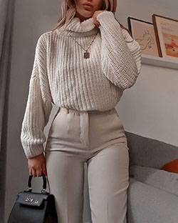 Conjunto de color blanco con suéter, jeans, falda: Código de vestimenta,  Atuendos Informales  