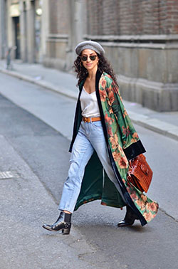 Clarissa Archer jeans, vestido de abrigo para niñas, ideas de atuendo: Ideas de atuendos de kimono,  Saco,  Atuendo De Vaqueros  