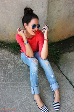 Outfit Pinterest con mezclilla, jeans: Atuendos Naranjas  