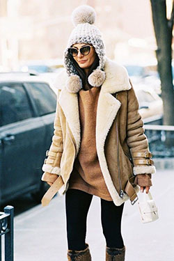 Chaquetas cálidas de invierno con polainas.: trajes de invierno,  abrigo de piel de oveja,  Estilo callejero  