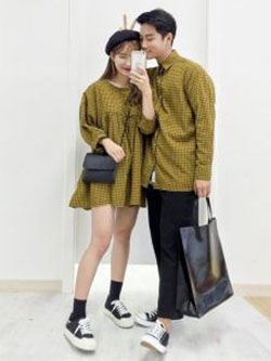 Traje de color, debes probar la moda de pareja coreana, el idioma coreano, la moda callejera.: Estilo callejero,  Trajes de pareja a juego  